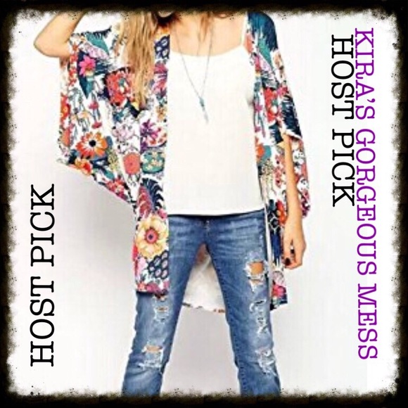 🍭2X HP🍭⭐️BNWT⭐️COLORFUL KIMONO⭐️PLUS SIZE ⭐️ - Picture 2 of 4